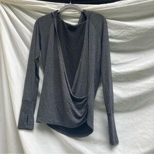 Athleta gray activewear faux wrap shirt, size XS